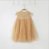 INS Girls princess dress classic children lace fly sleeve tulle dresses kids party clothing Ball Gown A7438