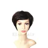 Máquina completa barata feita sem renda frontal curta perucas de cabelo humano 100 perucas de cabelo humano corte pixie estilo de moda penteado para preto wome7717675