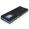 Top Mechanic Blue / Black Oś Backlit Mechaincal Gaming Keyboard 82 Anti Ghosting Keys N Key Rollover do pulpitu Laptop PC lol