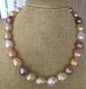 Fine Pearls Jewelry natural13-14mm südsee barock lavendel pink perlenkette 18inch 14k