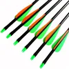 12 stks / partij glasvezel pijl 31.5 "-28" Boogschieten jager Nocks Fletched pijlen met stalen punt voor 15-60lbs boog doelpijl