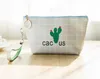 100PCS Women Cosmetic Bag Travel Makeup Case Zipper Plant Cactus PU Clutch Organizer Storage Pouches