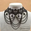 Pendant Necklaces Wholesale-Gothic Steampunk Black Flower Lace Choker Necklace Bijoux Jewelry Fashion For Women1