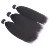 Paquetes de tejido de cabello humano virgen brasileño Kinky Straight 8A Extensiones de cabello recto peruano malasio indio mongol italiano grueso Yaki