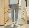 Free ship Summer newest nine Men's Pants cotton and linen feet Harlan Slim trend linens casual PM001 Mens Pant