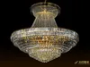 LED Modern Gold Crystal Chandeliers Lighting Fixture American Large Chandelier Droplight European Home Indoor Hotel Restaurant Big Crystal Lamp D140cm