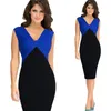 Good A++ women 's Work Dresses V - neck sleeveless fight after the split sexy dress NLX013