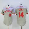 Vintage Montreal Expos Pete Rose Camisetas de béisbol Barato Blanco Azul # 14 Pete Rose Hombre Rojo Cosido Camisas M-XXXL