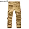 Groothandel-weoneworld nieuwe 2016 hot koop mannen broek mode casual broek mannen hoge kwaliteit katoen heren lading lange broek 4 kleuren maat 30 ~ 40