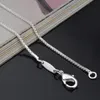 5 tailles disponibles 925 chaîne en argent collier boîte chaîne collier femmes hommes enfants 16-24 pouces bijoux kolye collares G219