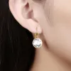 Bella piercing dingle örhängen rosguld färg smycken för kvinnor vita kristaller från Österrike mode studörhängen fest smycken a287v