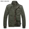 Wholesale- HEE GRAND 2017 New Arrival Men's Fashion Casual Spring Autumn Jacket Cotton Stand Collar Coat 4 Colors MWJ166