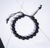 Nuovi braccialetti con perline di ossidiana per uomo Bracciale con ciondolo infinito intrecciato con corda di ematite per le donne perde peso Gioielli Accessori personali Polsino