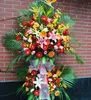 인공 녹색 식물 장식 꽃 나비 팜 아레카 팜 잎 결혼식 장식 35 cm 길이 28 cm