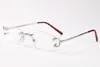 Lunettes de soleil sport mode rouge pour hommes unisexe corne de buffle lunettes hommes femmes lunettes de soleil sans monture argent or métal cadre lunettes Lunettes1