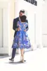 Robes de cocktail en dentelle à manches longues bleu royal 2019 élégante longueur au genou une ligne robe de bal courte robe de soirée H6807617