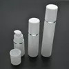 20pcs/lot 50ml Cylindrical Silver Edge Empty Cosmetic Packaging Container Plastic Emulsion Airless Pump Bottle Garrafas SPB103