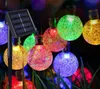 Wysokiej jakości Solar Zasilany LED Outdoor String Lights 6M 30leds Crystal Ball Globe Fairy Strip Lights na zewnątrz Garden Party Boże Narodzenie Myy
