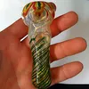 5 Inch Glass Hand pipe Double Bowl 3D Pattern Glass Smoking Pipe spoon pipe