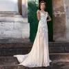 Lace Dress 2020 Illusion Neckline Appliques Vintage Bridal Gowns Robe De Mariage Sheath Wedding Dresses Sheer Back Vestido