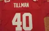 NCAA Vintage 42 Pat Tillman Futbol Formaları 2000 Erkek Kırmızı Beyaz Dikişli Gömlek