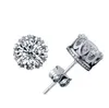 Round zircon Crystal Stud crown earrings with a crown of crown earrings 925 silvering diamond-encrusted love CA323