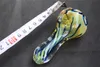 Factory Direct Sold Handle Smoking Pipes Colorful Clear Mini Pipes Heady Spoon Model Smoke Pipe Tobacco Use Short Model