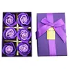 6 pezzi/scatola Romantico fiore di sapone alla rosa Sapone al fiore di rosa Confezione regalo di Natale a forma di rosa, stili adorabili e belli, romantici e pratici
