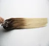 Ombre extensions de cheveux humains grade 8a droite micro boucle extensions de cheveux humains 100g/pc 10 "--28" ombre cheveux brésiliens