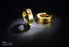 316L Stainless Steel Hoop Earrings Mens GOLD Ear Stud Earring Jewelry Fashion New Body Piercing Jewelry Free Shipping