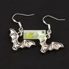 Flying Bat Animal Dangle Chandelier Earrings 925 Silver Fish Ear Hook 40pairs lot E979 32 6x23 9mm302s