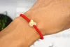 Ouro bordado mouse mão-de malha vermelho rei kong nó "pulseira de sorte