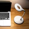 Wiederaufladbare LED-Bürolampe mit 3 Dimmstufen, kabelloser 3-W-Schreibtisch mit USB-Anschluss, Weiß