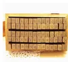70 pcs/set Wooden Stamps AlPhaBet digital and letters seal standardized form stamps 14.6*8.6*5cm 2 styles