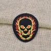 10 pièces insignes de crâne de feu Punk patchs cool pour vêtements patch brodé en fer appliqué fer sur patchs accessoires de couture bricolage