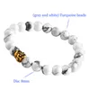 Venda quente Branco Turquesa Pulseira Banhado A Ouro Buddha Charm Bracelet Bangle para Mulheres Homens Elastic Pulseiras Jóias