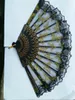 Style chinois dentelle Gilt Edge plastique Fan Needlepoint Or papillon en dentelle transparente en plastique de poche pliables Ventilateurs 60pcs / lot