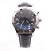 DHgate selecionado fornecedor venda quente relógios homens seawolf chrono mostrador preto cinto de couro preto relógio de quartzo relógio mens dress relógios