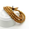 10 pçs / lote 8x108 Clássico Rosário Tibetano Para Homens E Mulheres de Madeira Quente de Wengé Natural Oração de Madeira Amarela Mala Pulseiras Frisado Ou Colar