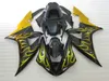 Injection molded bodywork fairing kit for Yamaha YZF R1 2002 2003 gold flames black fairings set YZF R1 02 03 OT47