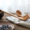 Large Wooden Ladle with Hook Long Handle Soup Serving Spoons Wood Soup Ladle Dinner Seving Spoon Kitchen Utensil Cooking Tools