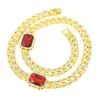 Mäns Hip-Hop Diamonds 2 Ruby Diamond Legering Halsband