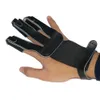 Black Cow Leather Finger Guard Pull Fingertip Protector för Bow Archery Jakt och Shooting Durable 3 Finger Guard Shooting Gloves