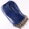 100Pcs/lot Leather Chains necklace Pendant Charms With Lobster Clasp DIY Jewelry Making Findings String Cord 1.5 mm
