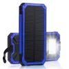 Solar lampen oplader, draagbare 15000mAh batterijlader Dual USB-telefoonladers Power Bank Backup met 6 LED-zaklamp