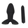 Grand Plug à bout de silicone noir 10 vibrateurs anaux anal plug anal producteurs de sexe vibrant anal sex toys1853749