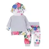 Mode pasgeboren baby meisjes kleding set bloem hoodies + broek 2 stks meisjes outfits set kinderen meisjes kleding kinderkleding set voor 0-24m