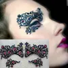 Mode Kleurrijke Rhinestone Black Hollow Lace Brow Kant Eyes Mask Eyelashes Stickers voor Ballroom Thema Party Gratis verzending