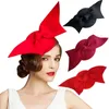 Ladies Fancy Wool Felt Skiva Stor Bowknot Fascinator Church Dress Cocktail Party Solid Color Hat A194