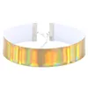 Läderlaserhalsband choker fluorescerande ljus enkel mode maxi punk krage halsband kvinnor hip hop smycken droppfartyg